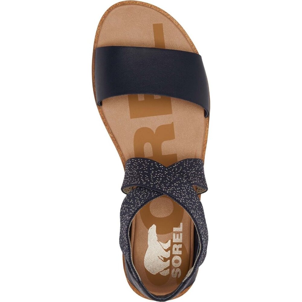 SOREL Women's Ella II Leather Sandals, Nocturnal Blue Multiple Size US 6.5 NEW - Picture 10 of 12